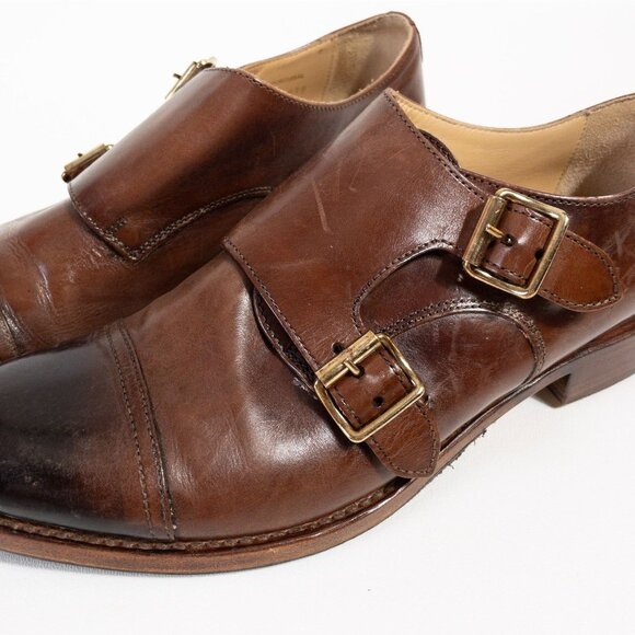 The Office Of Angela Scott Mr. Colin Double Monkstrap Loafers SZ US 8 Leather - Picture 6 of 16
